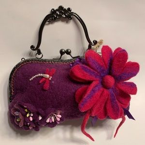 handmade wool felt chic purse